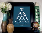Walt Disney Eye Chart, To All Who Come To This Happy Place Welcome, 8 x 10 Giclee Print BUY 2 GET 1 FREE