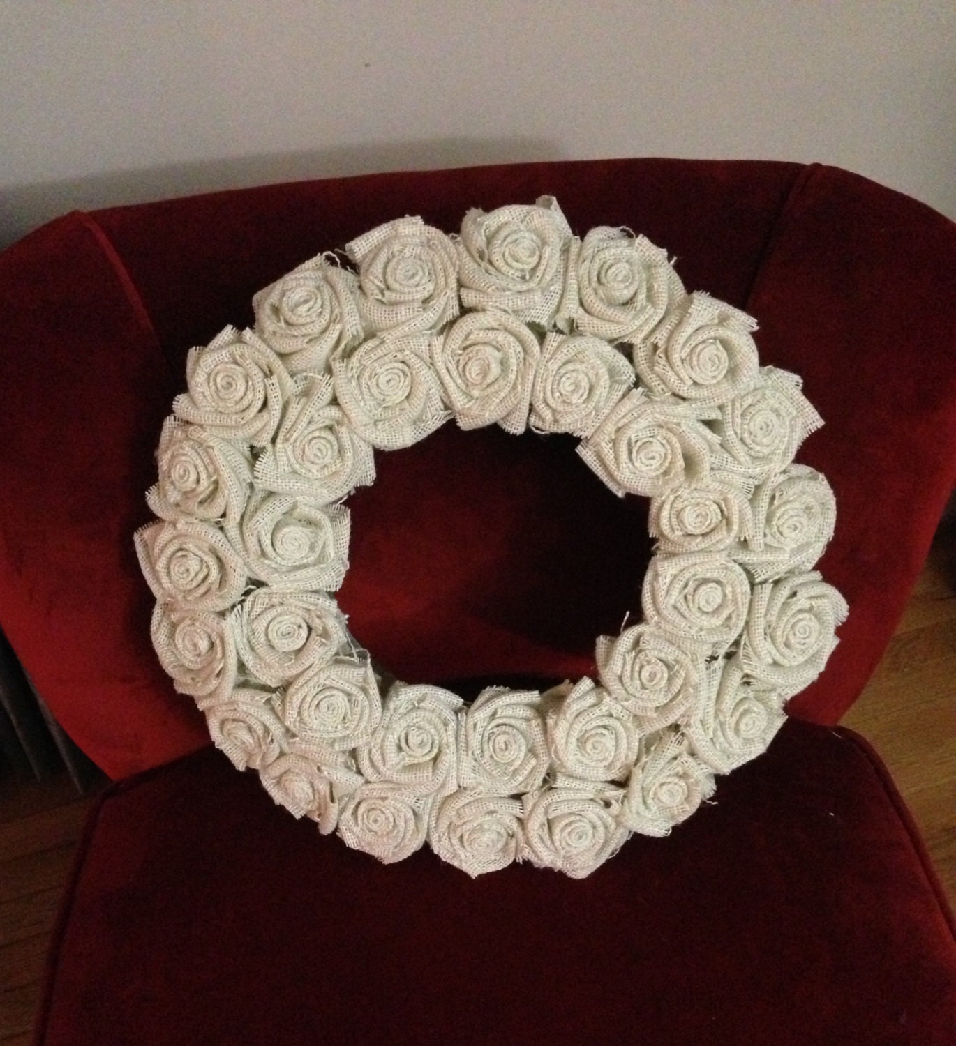Burlap Rose Wreath