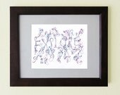 Explore - hand drawn 8x10 printable typographic poster art pdf print - Inspiring typography - Blue purple illustration - graduation gift