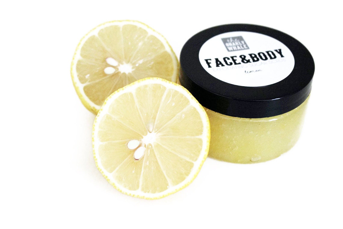 Lemon Face and Body Exfoliating Sugar Scrub - Vegan 6 oz
