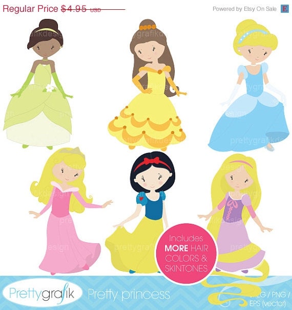 40% OFF princess clipart commercial use, vector graphics, digital clip art, digital images, instant download - PGCLPK457