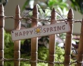 Fairy Garden Sign - Happy Spring for miniature garden or terrarium