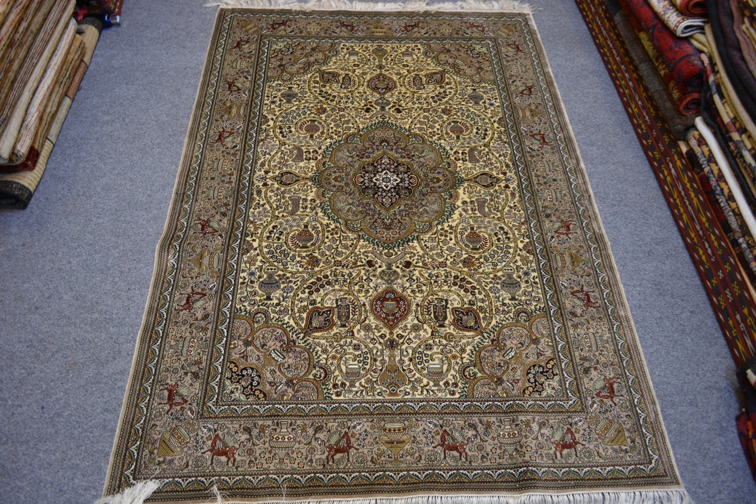 Super Fine Persian Silk rug- handmade 100% silk