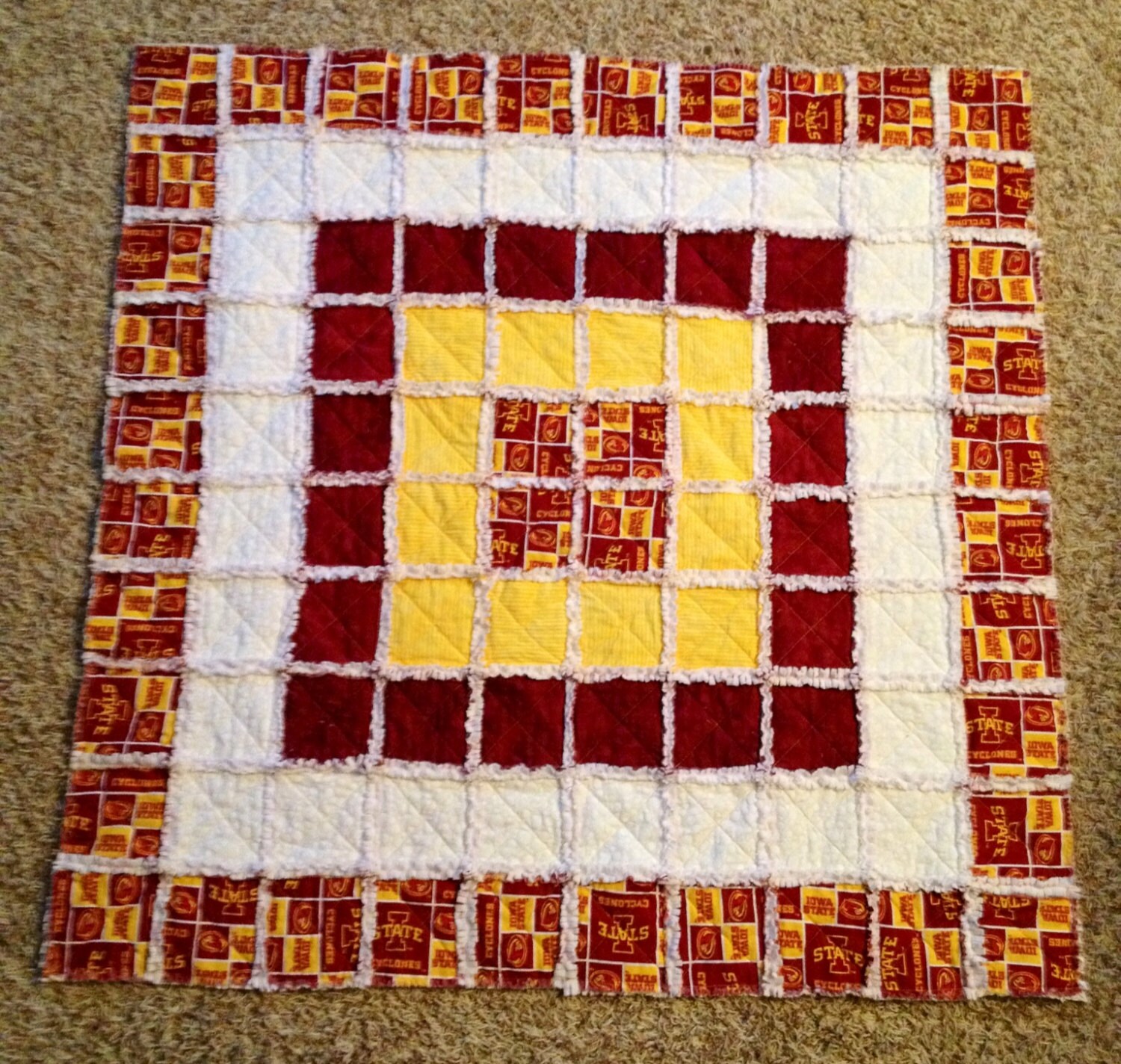 items-similar-to-iowa-state-university-cyclone-rag-quilt-or-baby-quilt-40-x40-baby-shower