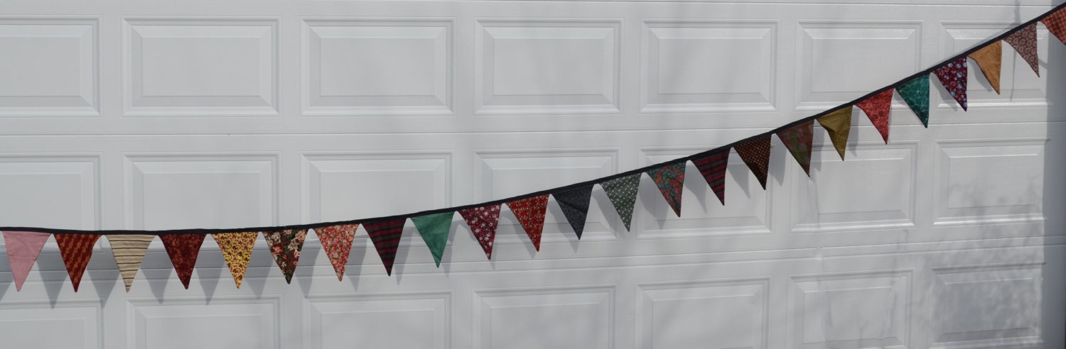 Fabric Banner for Photo Prop, Birthday Party,  Wedding,  Fundraiser, Craft Booth, Home Decor 12 1/2 Feet Warm Earthy Colors