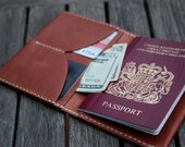 grams28 - Leather Passport holder Case cover /  Traveler Leather Wallet / Gift idea wallet (italian leather)