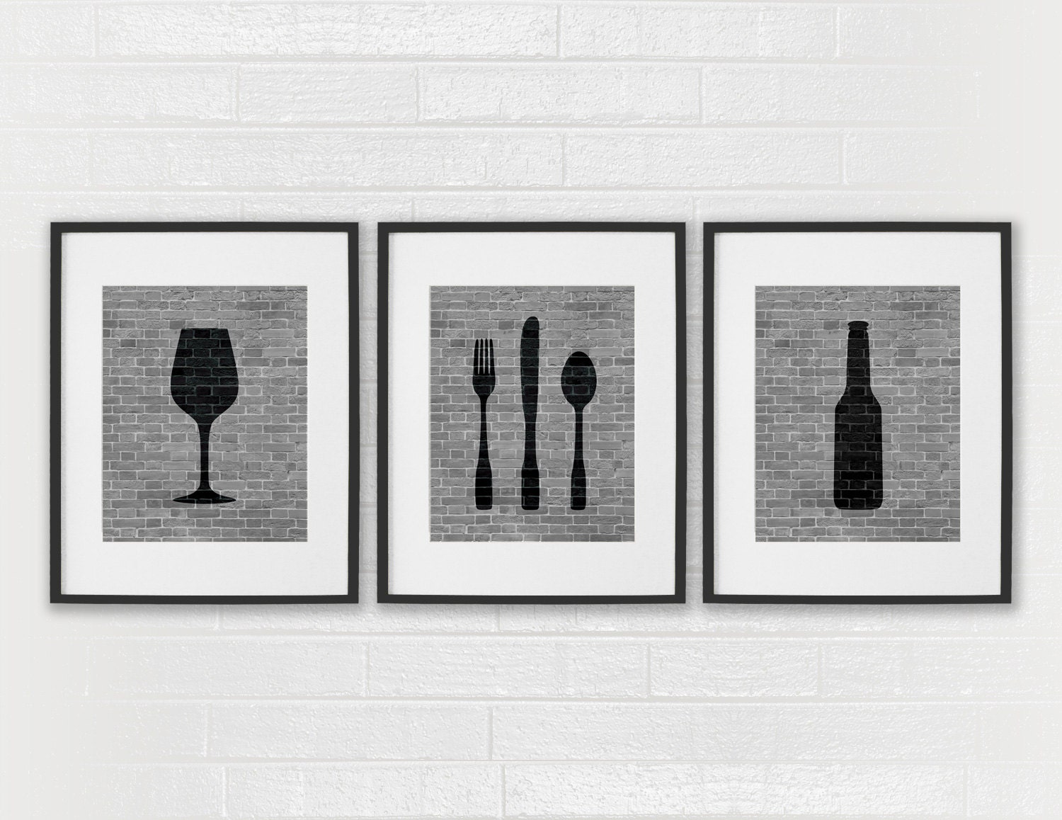 Modern Dining Room Art Prints Black & White by DaphneGraphics