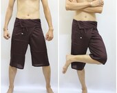 Dark Brown 3/4 Thai Fisherman Pants, Wide Leg Pants, Yoga Pants, Maternity Pants, Free style Pants, Unisex Pants