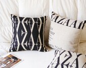 BAZAAR  100% Natural linen eco friendly Blue  17inches x 17inches cm pillow/ Vintage pillow cover-BAZAAR