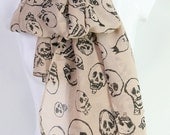 Chiffon trim and trendy skull style.shawl/wrap/scarf/accessory/hijab/gift/women gift/pashmina/scarves