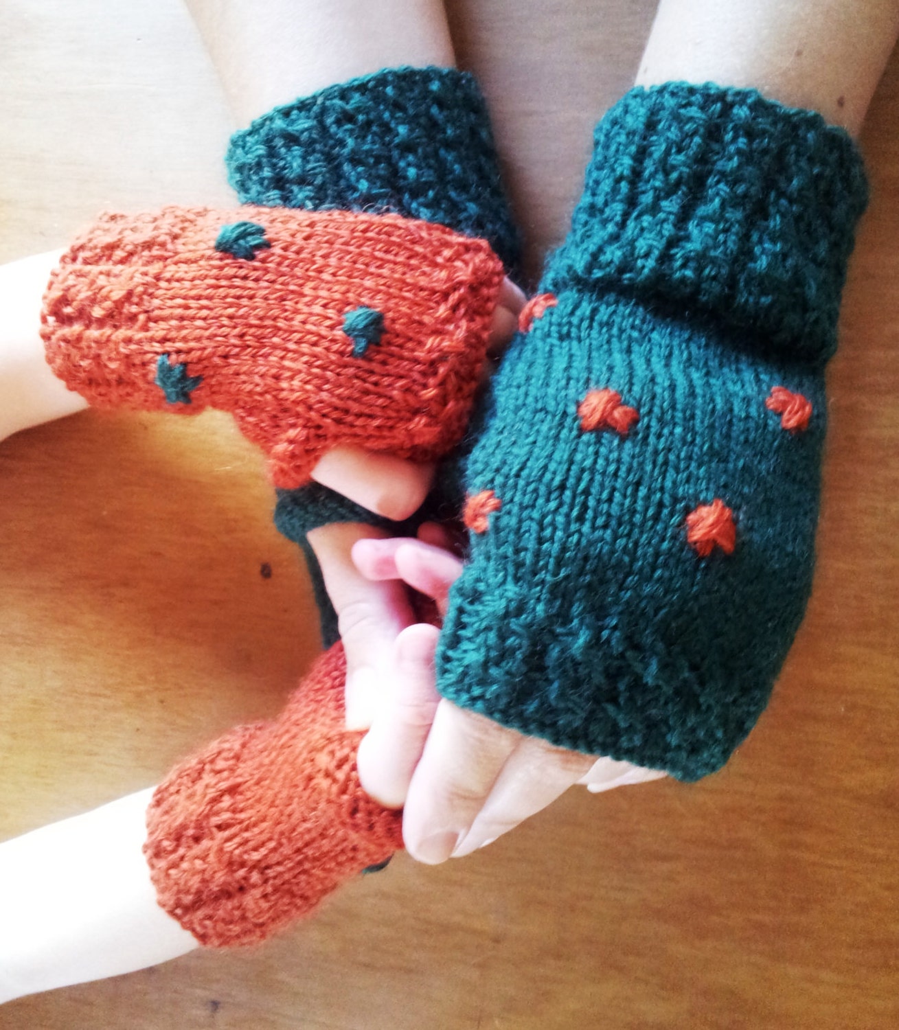 Mother and daughter fingerless gloves Custom Order