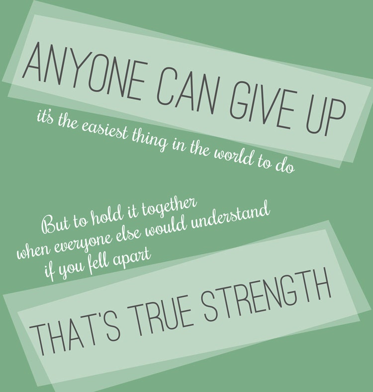 Word Art Print: Giving Up