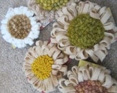 Spring Pulled Wool and Punched Flower Pins