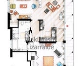 Floorplan of Dexter Morgan's apartment - Medium