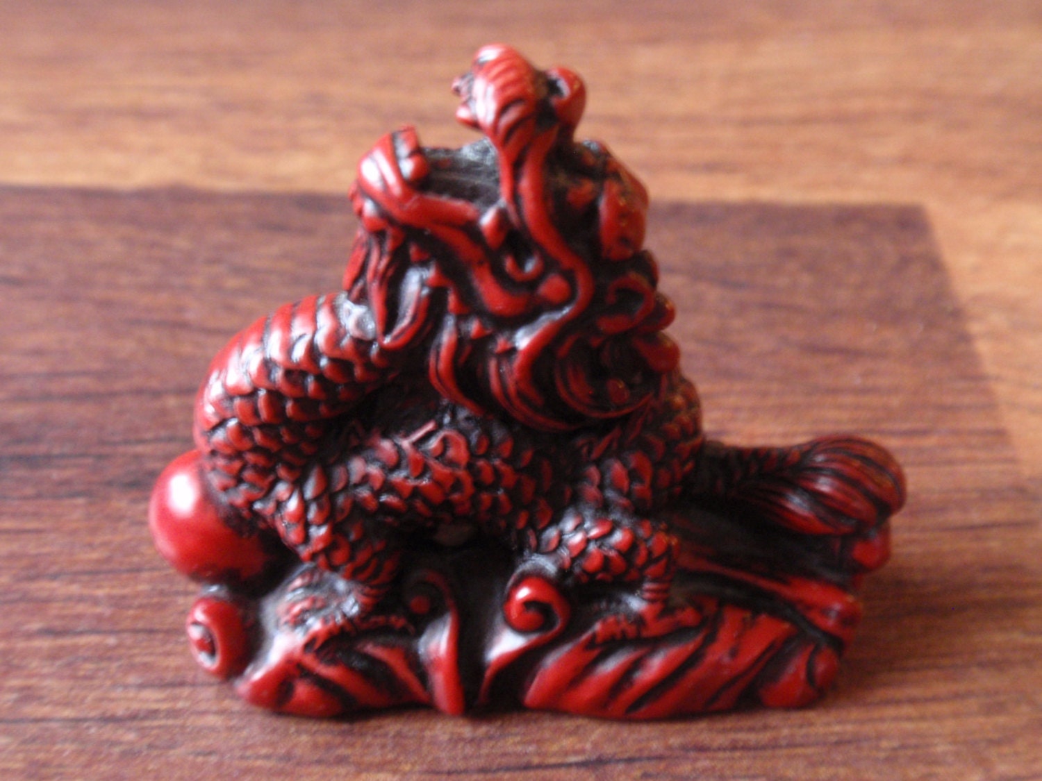 Home Decor Red Chinese Dragon Molded Resin by TheUrbanDen
