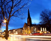 Downtown Northampton Massachusetts Long Exposure Photograph, 9" x 12"