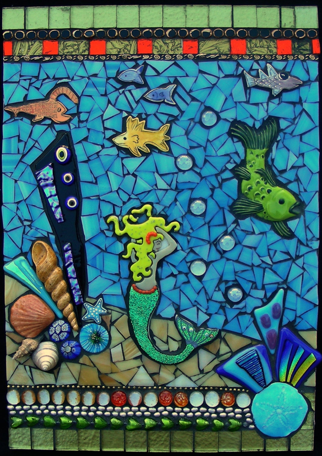 Mixed Media Mosaic "The Littlest Mermaid"