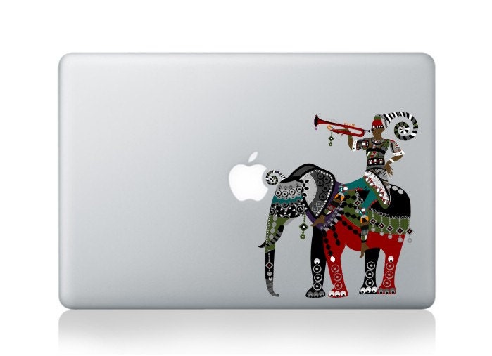 Indian Elephant - Mac Decal Macbook Stickers Macbook Decals Apple Decal for Macbook Pro / Macbook air / iPad / iPad 2 / iPad 3 / iPhone