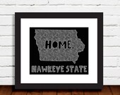 Iowa Home State Print - 8 x 10 - Hawkeye State - More Colors