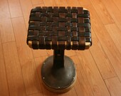 Upcycled antique industrial stool.  Repurposed.