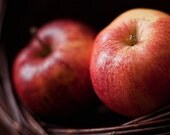 Apple Photography set of 2 fine art prints 8x12", kitchen wall decor, apples, still life photography,  kitchen decor,  red