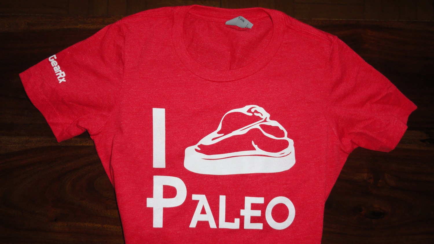 New. Women's Fit. Small. CrossFit and Paleo Shirt. I Heart (Steak) Paleo. Super Soft. Next Level 60/40 blend.