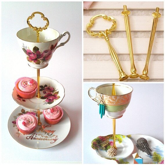 Items similar to Beautiful Gold 3 Tier Cake Stand making Kit 6mm