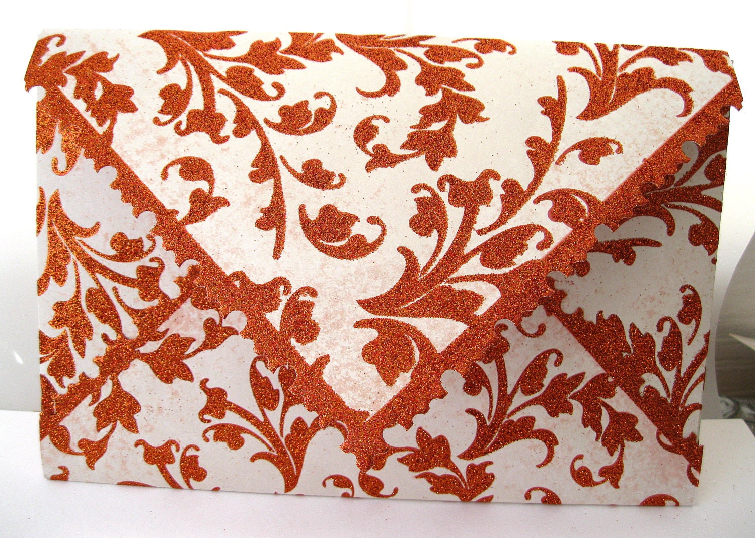 Fancy Floral Glitter Envelope boxes Qty 5 Favor Wedding Rose gold copper  Envelopes Custom size Box-a-Lope