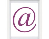 40% OFF SALE At Sign Symbol, Typography Art Print, Purple Home Decor, Type, Font, Customizable, 8 x 10 Print