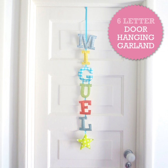 Customized Handmade Fabric Door Hanging Garland - 6Letter Name Il_170x135