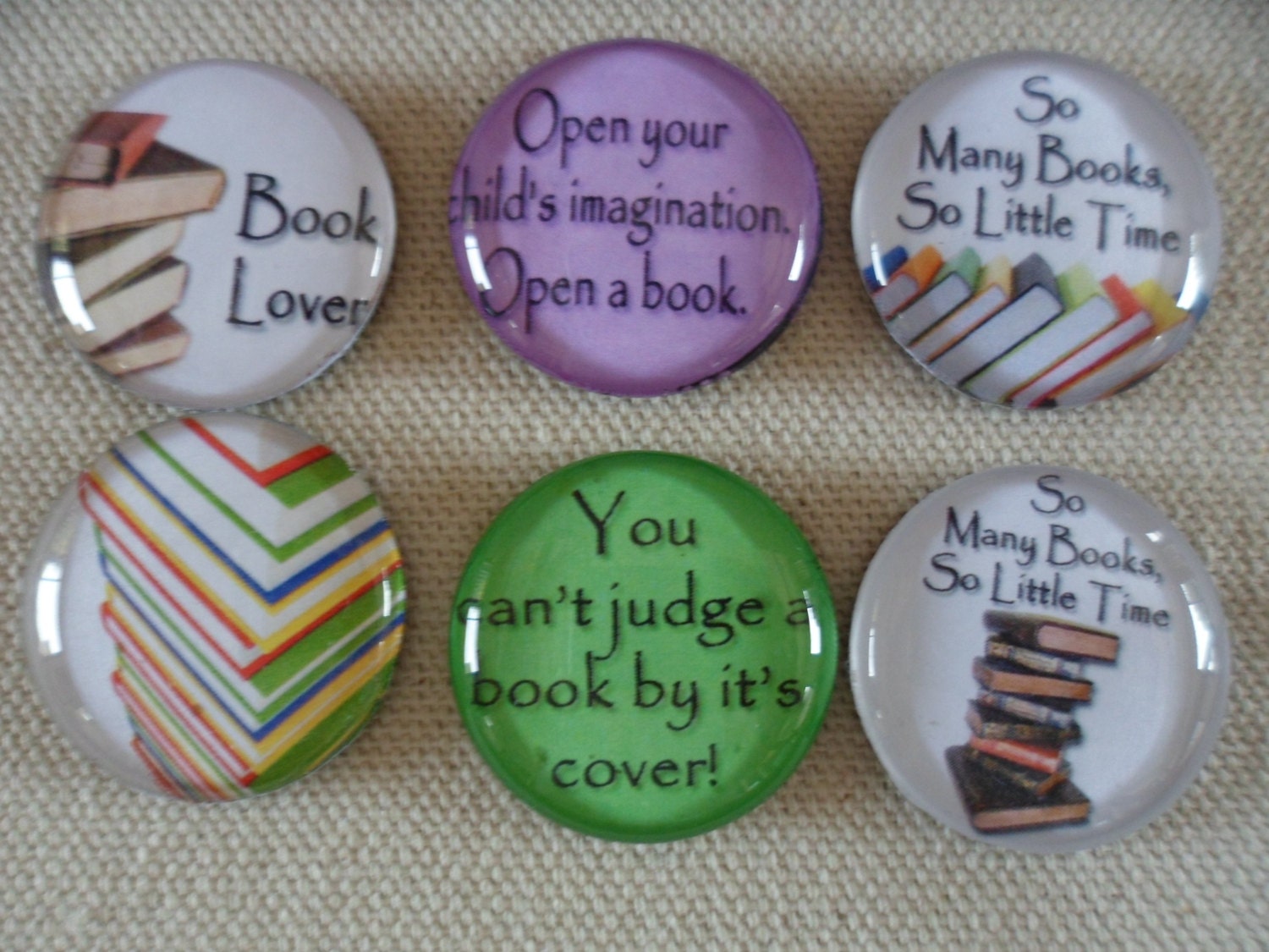Book Lover Magnets - Set of six