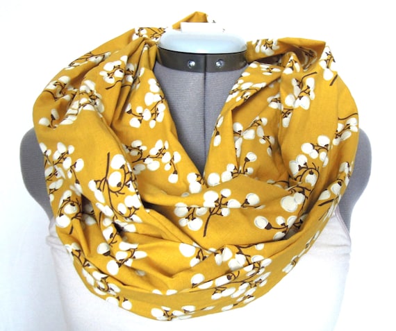 Infinity Scarf // Floral // Golden Cotton Blossom