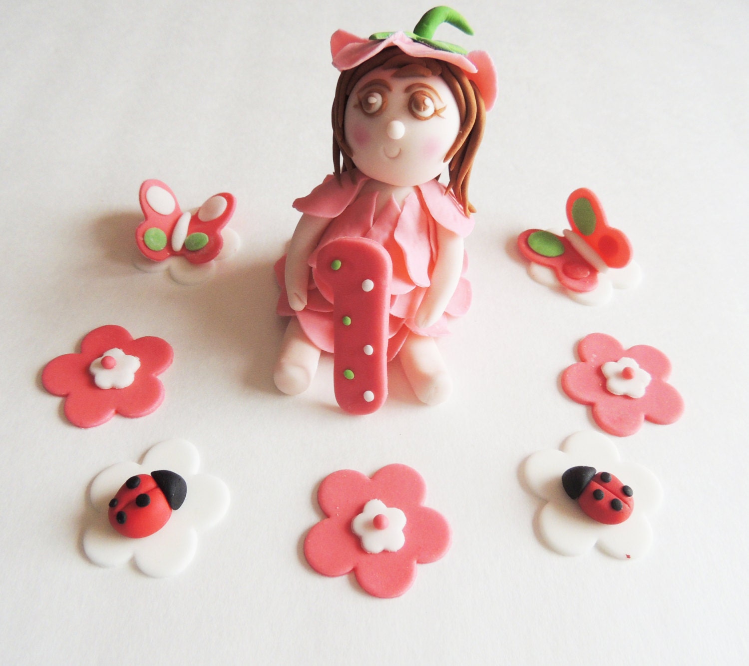 3D princess, fairy Cake / Cupcake Topper - Fondant Fairy, Flower Princess , 1st birthday , Girls Il_170x135