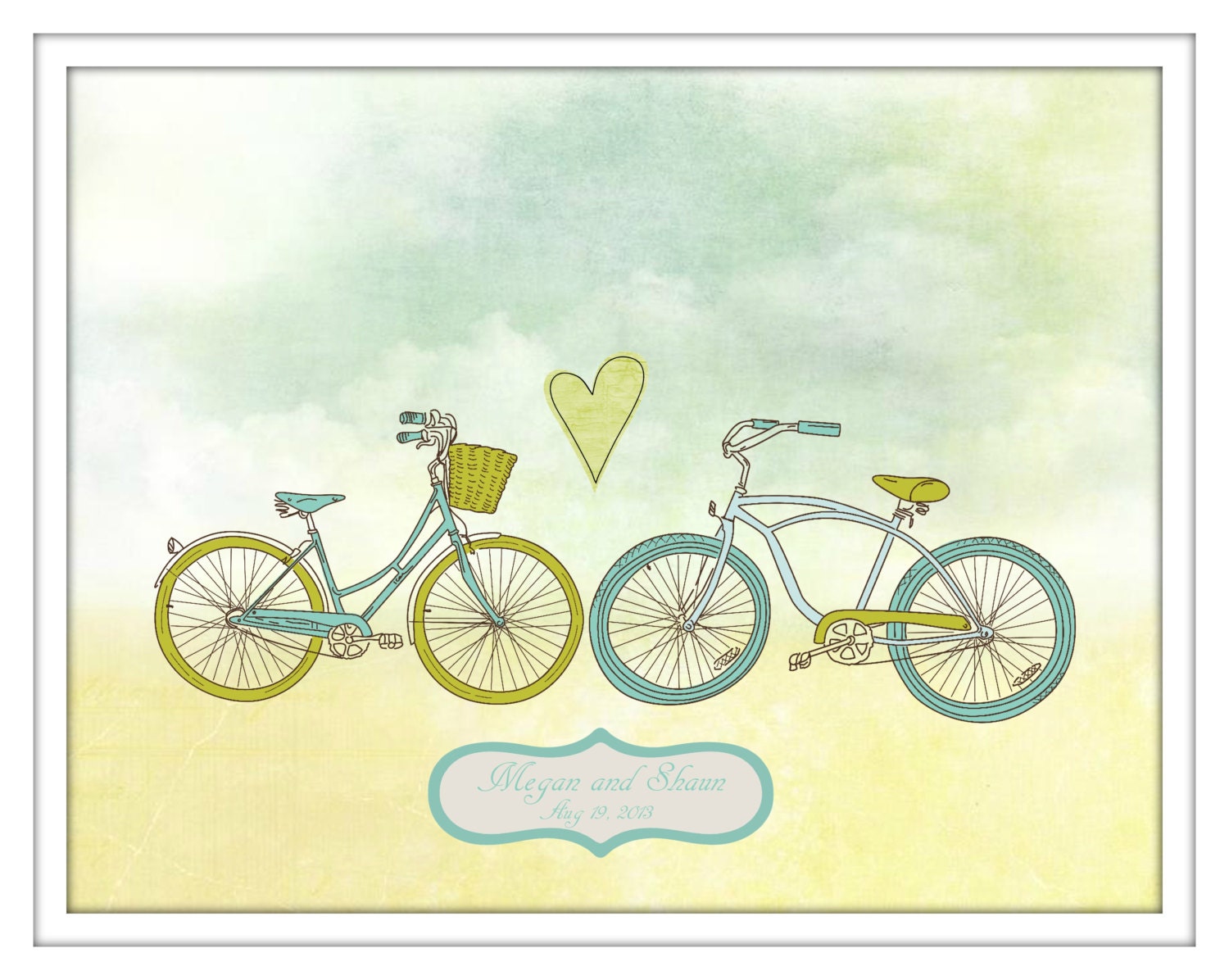 Personalized  8x10 bike print.