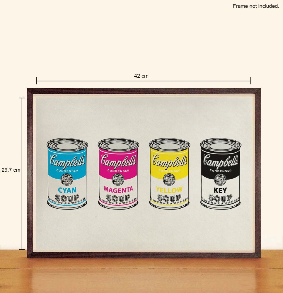 CMYK Soup A3 Poster - Campbell's Andy Warhol Parody