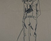 JEAN MICHEL BASQUIAT Man with Stick pop art promo rare design Andy Warhol T-shirt