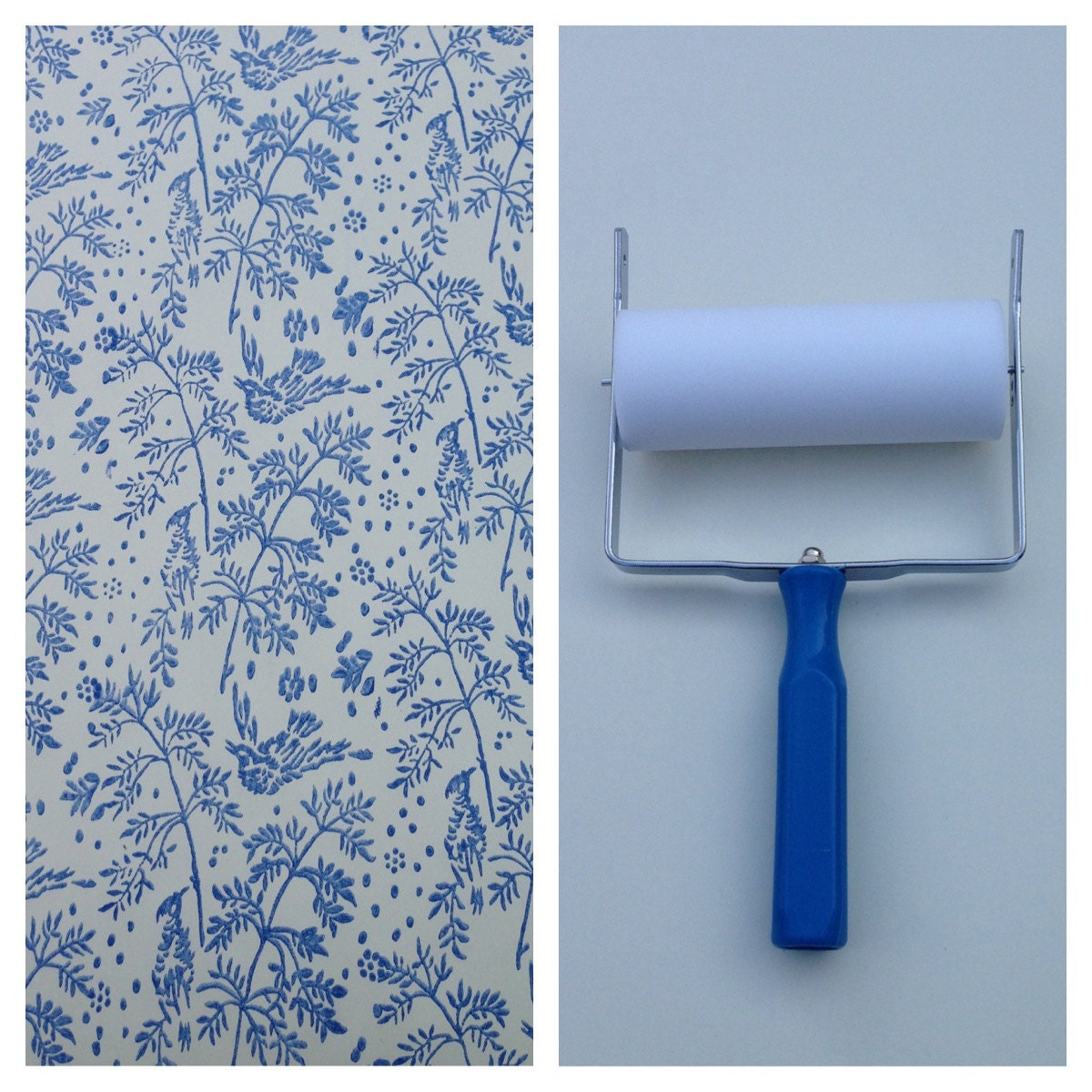 Patterned Paint Roller in Spring Bird Design, and Applicator by Not Wallpaper Patterned Paint Rollers