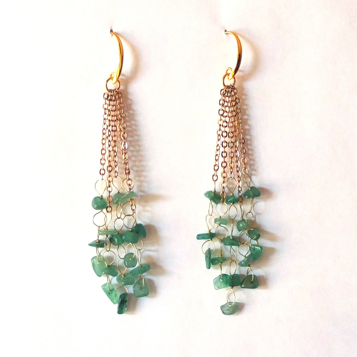 Chandelier green earrings - IVY - AMEjewels