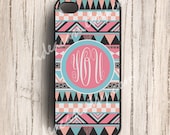 Personalized iPhone Case , Monogram iPhone Case , iPhone 5 Case , iPhone 4 4s case , wood case , Geometric Case , Aztec , tribal
