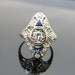Art Deco Dinner Cocktail Ring with Sapphires and Diamonds RGDIA796D