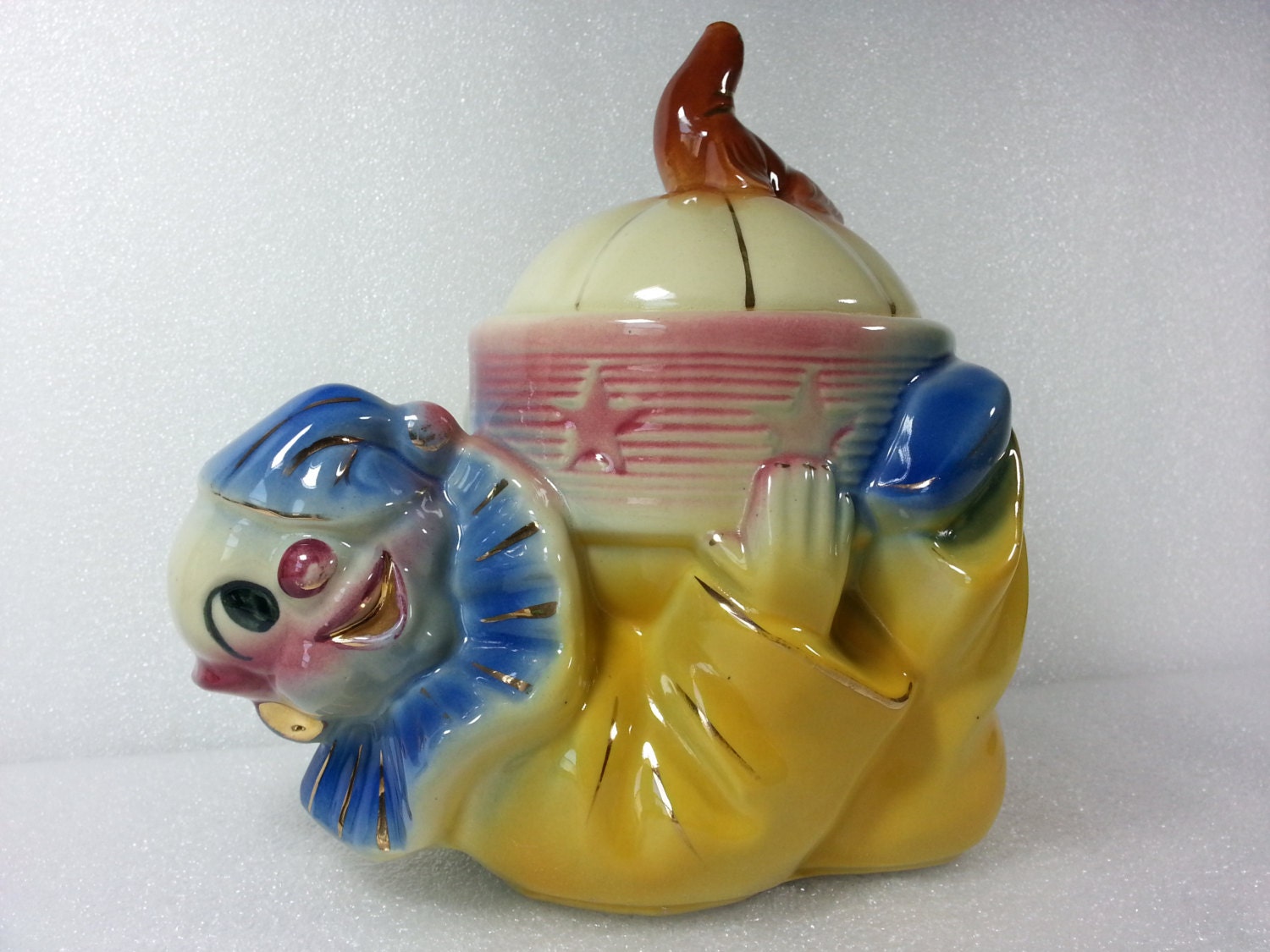 Vintage Shawnee Jo Jo The Clown With Seal Cookie Jar USA 12