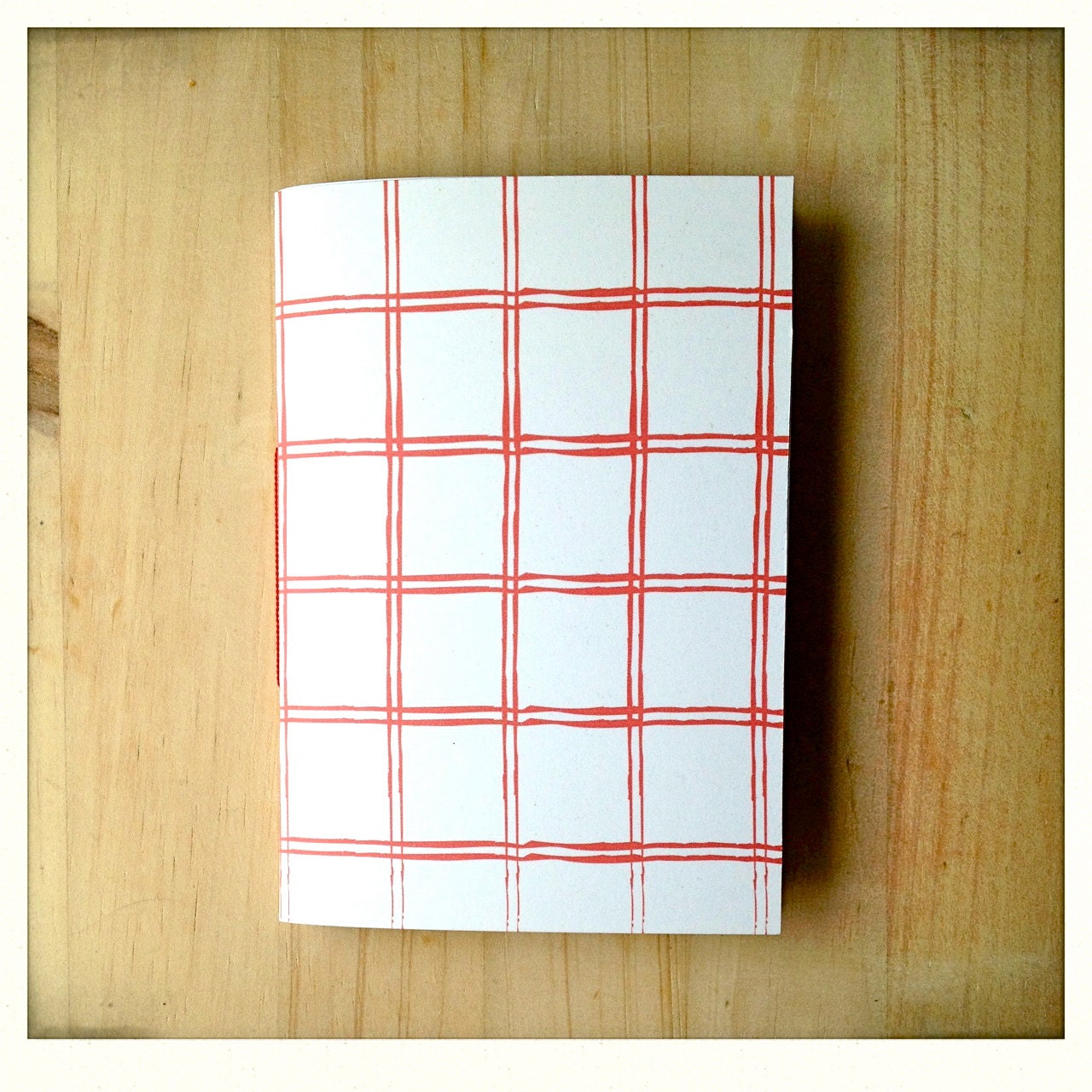 Mini Notebook Minimalist Pocket Notebook Geometric Poppy Red Jotter
