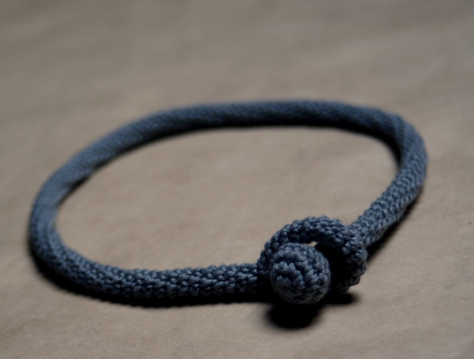 Necklace for men - Crochet for men - Crochet grey/black necklace - Some special for Daddy - YarnBallStories