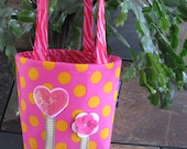 heart flowered mini tote