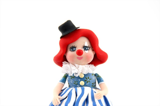Little clown - one of a kind art doll - figurine