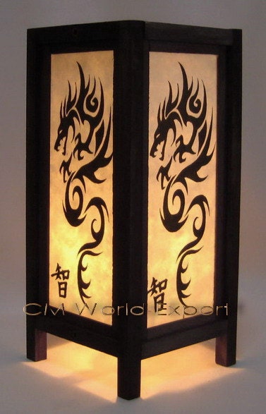 Asian Oriental Table Decor Lamp - Dragon design - Worldwide Seller - Handmade, Factory Direct Lighting