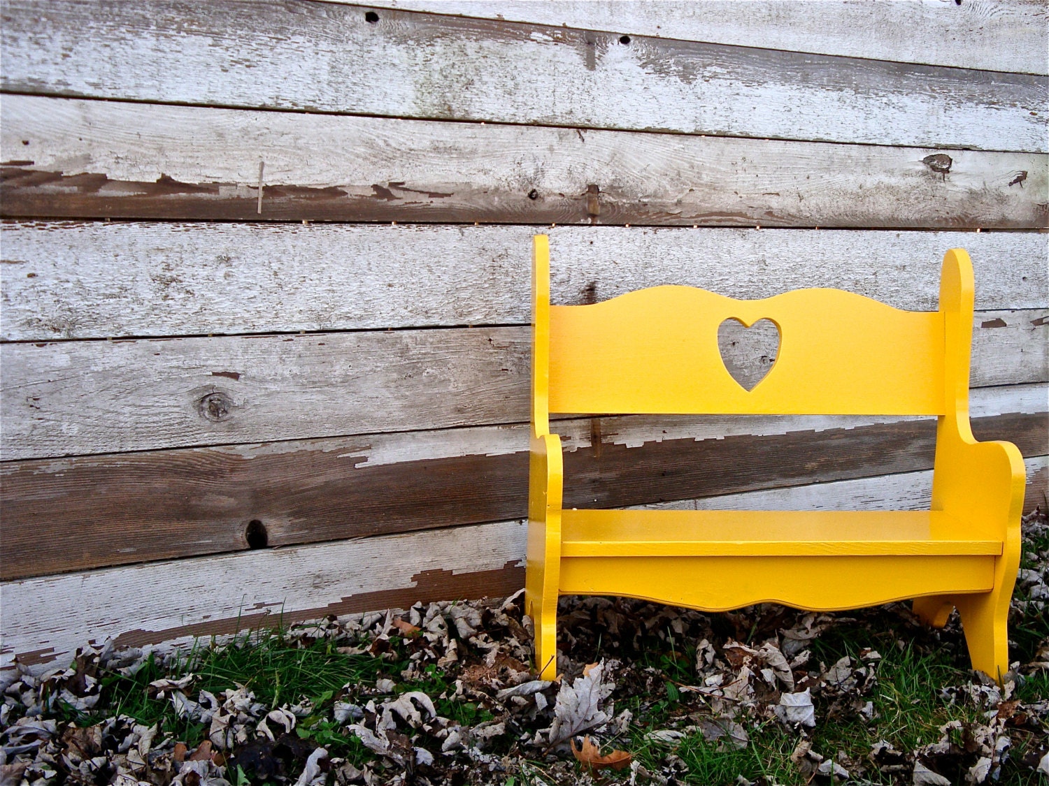 Beautiful Kid bench in Canary Yellow - VibrantRestorations
