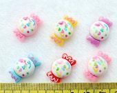 Set of 30 pcs lovely hand paint kitsch kawaii wrapped candy flatback scrapbooking Cabochons Cell phone decor, hair pin, DIY-SZ0359