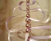Custom made Bead and Ribbon Ornament, pick your colors. Holiday decoration. Christmas ornament. Glass pearl and ribbon decoration.