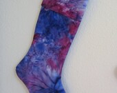 Personalized Purple Blue Raspberry Christmas Stocking - Fun, Colorful, Funky, Bright, Batik - Rhinestone or fabric personalization